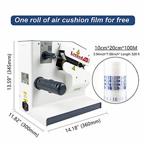 Air Cushion Machine No Preheat Fast Speed 26ft/min with 328' Free Air Pillow Film Rolls Portable Small Air Bubble Maker Machine 110V Packing Supplies for Industrial Business