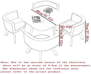 AkosOL Office Business Reception Table Set with 4 Chairs (Light Green, 80cm)