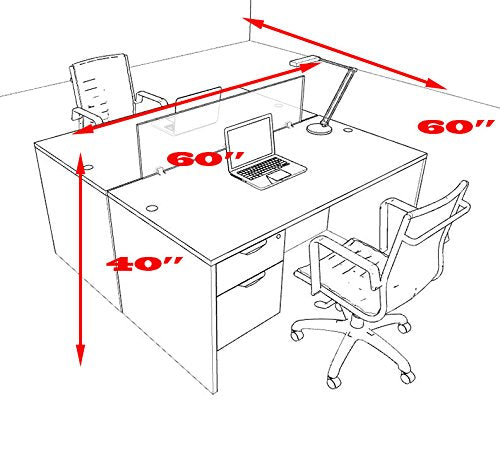 Two Person Modern Accoustic Divider Office Workstation Desk Set, OT-SUL-FPRG52