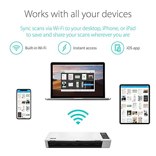 Doxie Q - Wireless Rechargeable Document Scanner with Automatic Document Feeder (ADF) (Renewed)