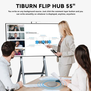 TIBURN Digital Whiteboard Flip Hub 55 Pro 4K UHD Smartboard