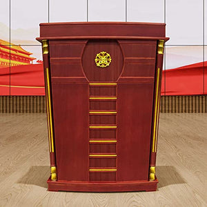 None Luxury Wood Podium with Wide Reading Surface - Red, Heavy Duty - Ideal for Church, Office, School, Home