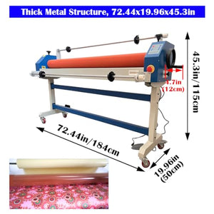 EQCOTWEA 63in Electric/Manual Cold Laminator with Film Release Rod - 1in Thickness