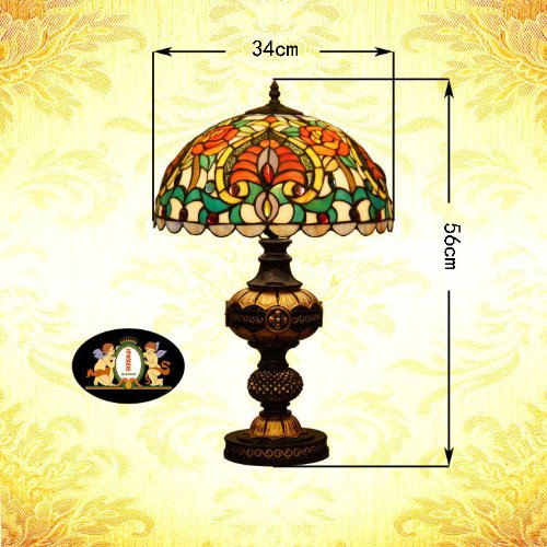 Tiffany Europaische retro style hand-painted stained glass table lamp