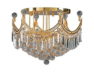 Artistry Lighting Corona Collection 1808X-2415 Steel/Crystal Flush Mount Gold Gold