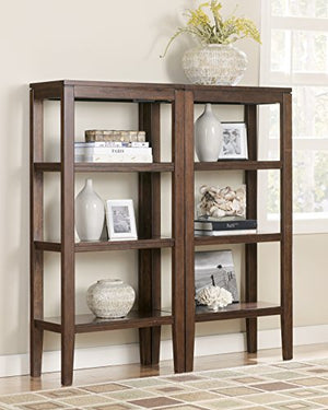 Ashley Furniture Signature Design - Deagan Pier Cabinet - 3 Fixed Shelves - Contemporary - Dark Brown