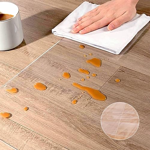RIBONI Vinyl Rectangular Chair Mat Protector for Hard Floors - Clear - 140X180CM
