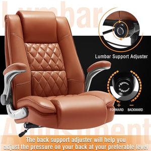 EZAKI High Back Office Chair with Flip-up Arms and Built-in Lumbar Support