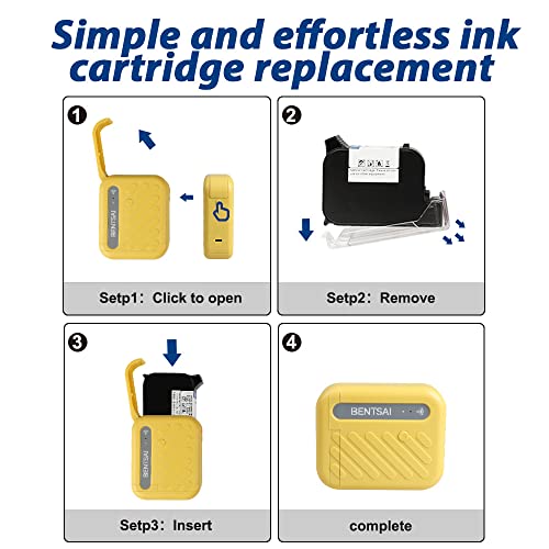 BENTSAI B10 Mini Handheld Printer Mobile Printer Code Printer Wirless WiFi Printer with iOS/Android APP (Black) for DIY Printing QR-Code Barcode Production Date Logo Batch Series Number