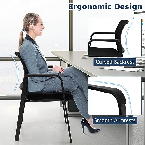 Giantex Reception Room Chair Set - 10-Pack Mesh Back Stacking Chairs
