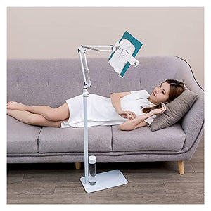 MESURG Adjustable Reading Book Floor Bracket Long Arm Table Bed Reading Book Stand Multi Angle Rotation Adjustable Reading Book Floor Holder,Heavy Duty Floor Multi-Function Bookstand (Size : No lamp)