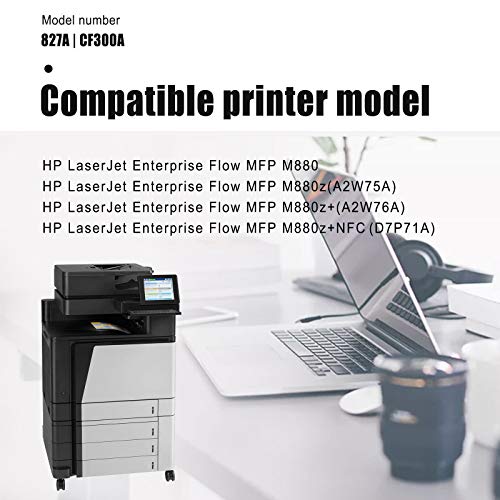 [3 Pack,Black,High Yield] Compatible 827A | CF300A Remanufactured Toner Cartridge Replacement for HP Enterprise Flow MFP M880z+NFC M880z M880 M880z+ Printer Ink Cartridge