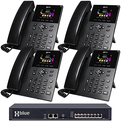 Xblue QB2 System Bundle with 4 IP5g IP Phones - Auto Attendant, Voicemail, Extensions, Call Recording