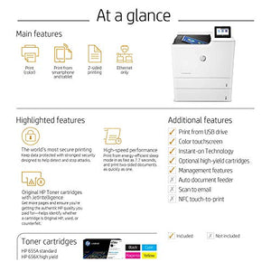 HP J8A05A#BGJ LaserJet Enterprise Color M653x Wireless USB LAN Duplex Printer