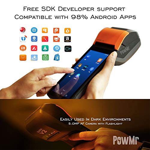 58mm Thermal Printer POS Receipt Printer with Android 7.1 OS 5.45" Touch Screen, Support 4G, Bluethooth, Wi-Fi Compatible with Loyverse iREAP and CashStock for Sales Retail Printer