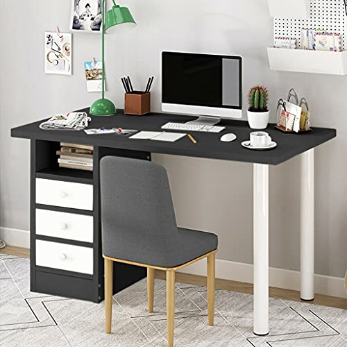 ADHW Computer Desk Laptop Study Table Workstation Home Office Furniture w/Drawer (Color : Brown)