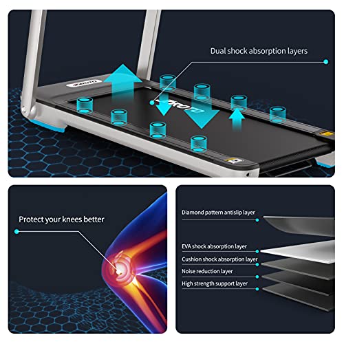 Folding Treadmill with Auto Incline Electric Running Machine Treadmills for Home with LCD Monitor 23" Wide Tread Belt (Fold Treadmills for Small Spaces Fit Under Bed)