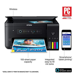 Epson Expression ET-2700 EcoTank Wireless Color All-in-One Supertank Printer with Scanner and Copier, Large