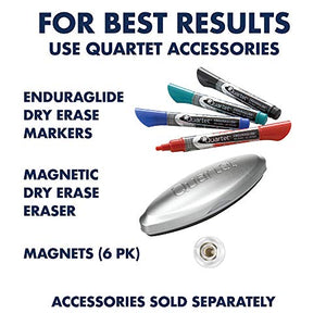 Quartet Dry Erase Easel, Magnetic, 40" x 68", Motion Dual-Track, Mobile, Aluminum Frame (ECM4068DT)