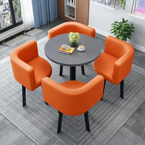 YUZES Round Negotiation Table and Chair Set - Office Reception, Dining, Conference, Coffee (Color: 22, Size: 23.6in/60cm)