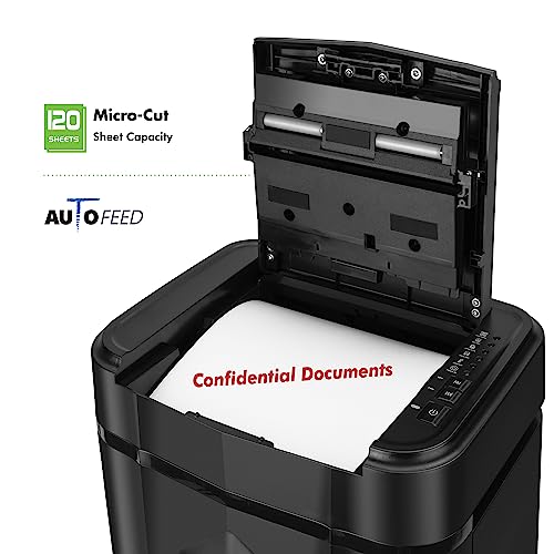 Aurora Professional Grade AU125MA Micro-Cut Paper Shredder - 120-Sheet Auto Feed - P-5 Security Level