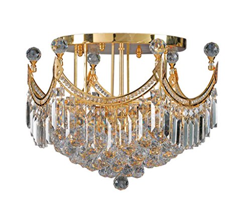 Artistry Lighting Corona Collection Chrome Crystal 9-light Flush Mount Gold Gold