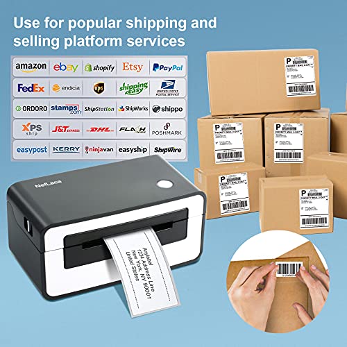 NefLaca Thermal Label Printer,4x6 High Speed USB Shipping Label Printer Commercial Direct Thermal Label Maker One Click Setup Compatible with Amazon, Ebay, Etsy, Shopify and FedEx (Black)