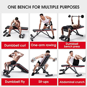 Weight Bench,Adjustable Bench Press Bench,for Home Gym Strength Training Foldable Workout Bench