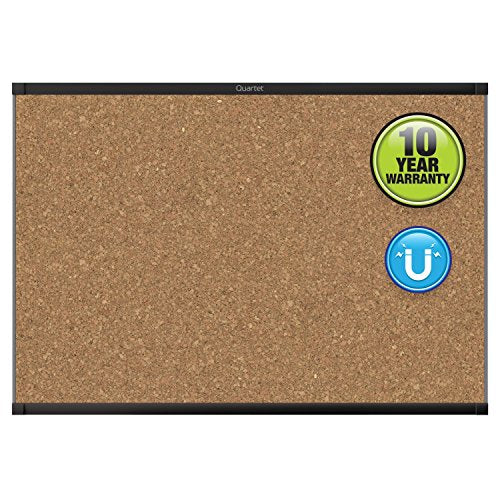 Quartet Prestige 2 Magnetic Cork Bulletin Board, 6' x 4', Black Finish Aluminum Frame (MC247BP2)