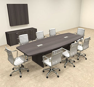 UTM Furniture Modern Boat Shaped 10' Conference Table OF-CON-C133