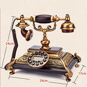MaGiLL Vintage Fixed Telephone with Classic Metal Bell - Corded Retro Landline Phone
