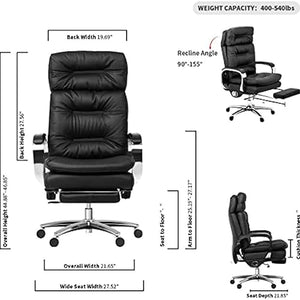 None Ergonomic Full Reclining Office Chair with Pedal