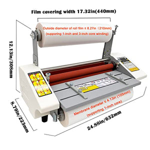 INTBUYING 17.3in A2 Double Side Hot/Cold Roll Laminator with Digital Display