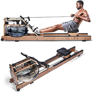 Tahoe Water Rowing Resistance Machine with LCD Monitor Display, Health and Fitness Rower for Whole Body Cardio Training, Home Gym Exercise