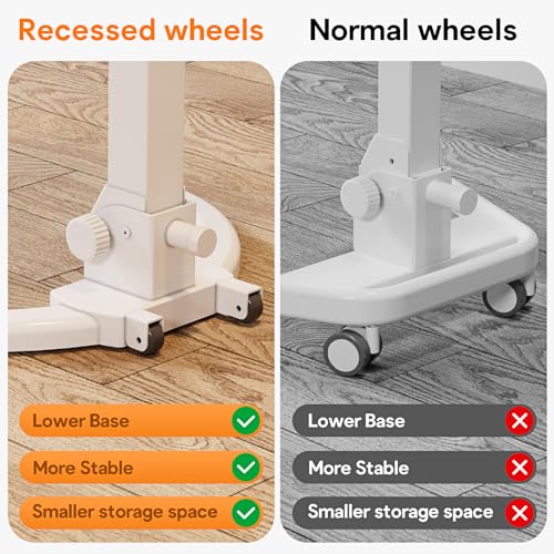 JOY worker Foldable Mobile Standing Desk, Height Adjustable Sit Stand Desk