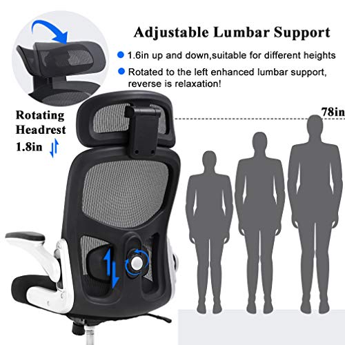 BestOffice Big and Tall Office Chair 500lbs Wide Seat Executive Desk Chair with Lumbar Support