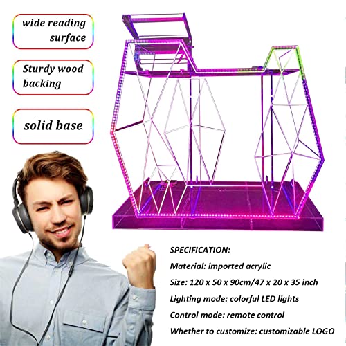 Generic Acrylic Lectern Pulpit Podium with Color LED Light 47 Inch Tall - Ideal for Speeches, Ceremonies, and Classroom