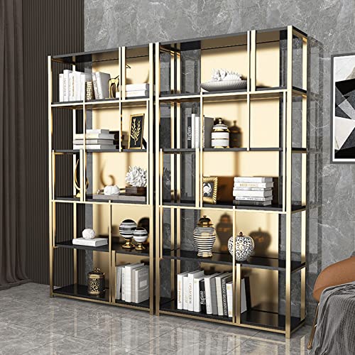 SERUMY Stainless Steel Black Bookshelf for Bedroom - 120