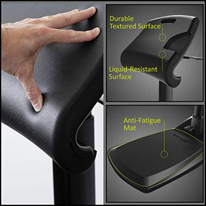 LeanRite Elite Ergonomic Standing Desk Chair for Posture and Back Pain Relief with Anti Fatigue Mat and Xtra Seat Cushion