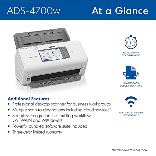 Brother ADS-4700W Professional Desktop Scanner