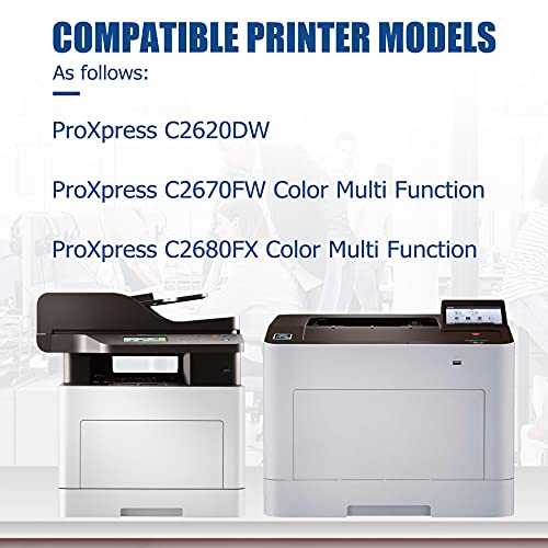 High Yield (4-Pack,1BK+1C+1M+1Y) CLT-K505L C505L M505L Y505L Toner CLT-505L Replacement for ProXpress C2620DW C2670FW C2680FX Color Multi Function Printer Toner Cartridge
