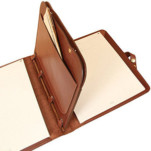 Leather Business Double Portfolio Notebook Writing Notepads Brown USA Made No.36