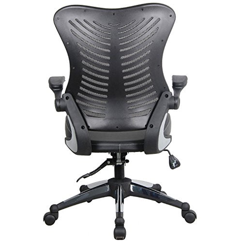 Modrine Ergonomic Swivel Drafting Chair, Height Adjustable Breathable Mesh Back with Steel Footring, Flip-up Padded Armrest Wheel Fabric Lumbar Support Seat (Style 2)