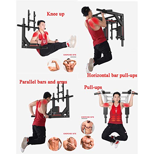 ZGYQGOO Multi Wall Mount Pull Up Bar, Height Adjustable Pull-Up Bar Multi Grip Strength Training Equipment for Home Gym 880 LB Weight Capacity