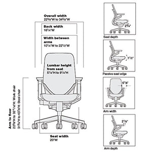 Steelcase Gesture Task Chair with Headrest - Licorice Fabric, Platinum Frame