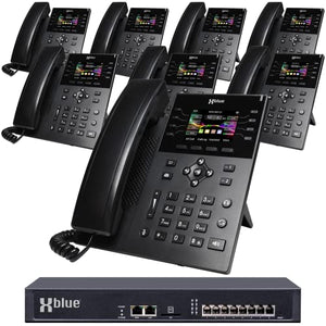Xblue QB2 System Bundle with 8 IP8g IP Phones - Auto Attendant, Voicemail, Call Recording