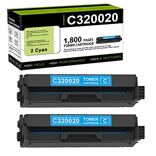 Compatible 2 Pack Cyan C3224 C320020 Remanufactured Toner Cartridge Replacement for Lexmark C3224dw C3326dw MC3224dwe MC3224adwe MC3326adwe Series Printer