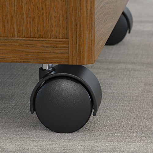 Bush Business Furniture Series C 72W x 30D Reception Desk with Mobile File Cabinet in Warm Oak