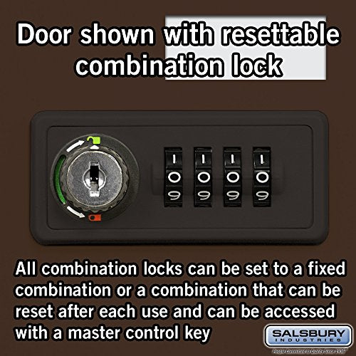 Salsbury Industries 19038-06ZSC Cell Phone-3 Unit Surface Mounted-Resettable Combination Locks with 8-Inch Diameter Compartments, Bronze