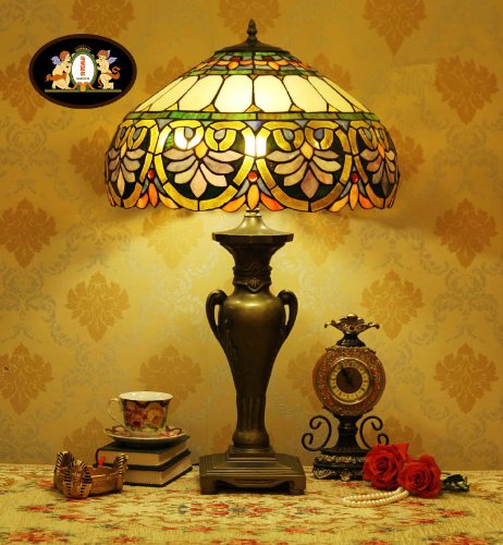 Tiffany Europaische retro style hand-painted stained glass table lamp
